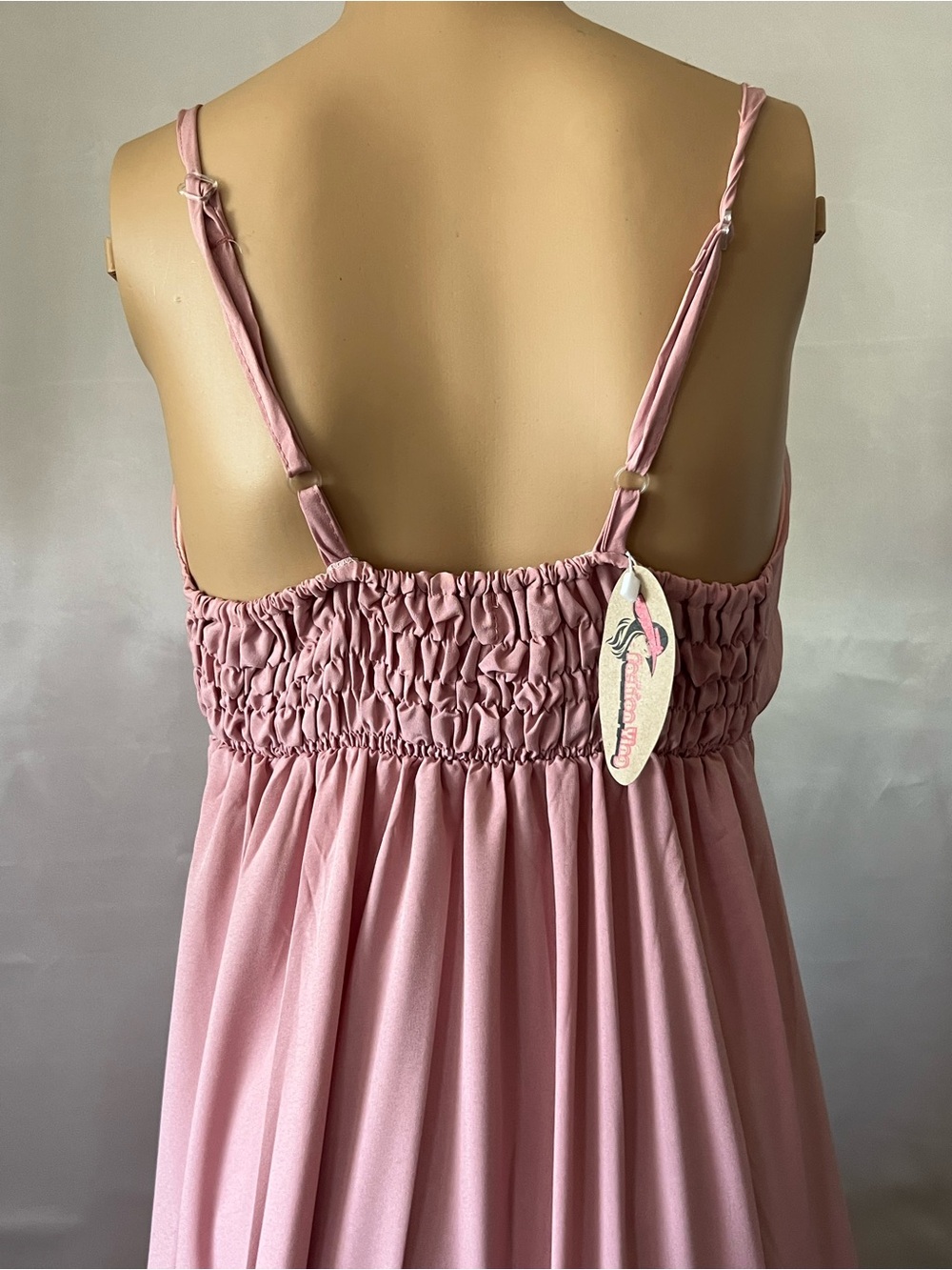 Pink Ruffled V-Neck Sundress - Picture 4 of 7